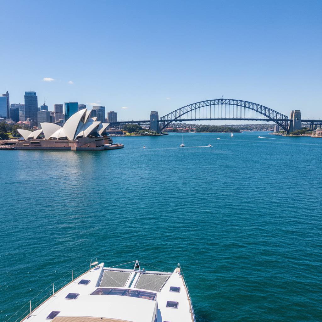 Sydney Harbour Bridge from private catamaran charter