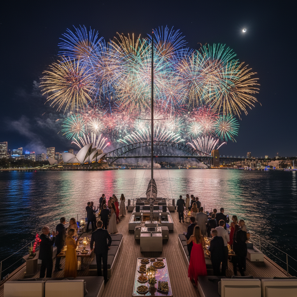 Sydney Harbour NYE fireworks cruise private boat hire