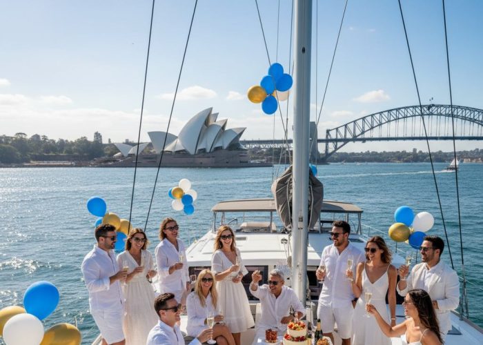 Birthday party boat hire Sydney Harbour catamaran