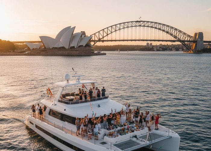 BYO bucks party catamaran Sydney Harbour