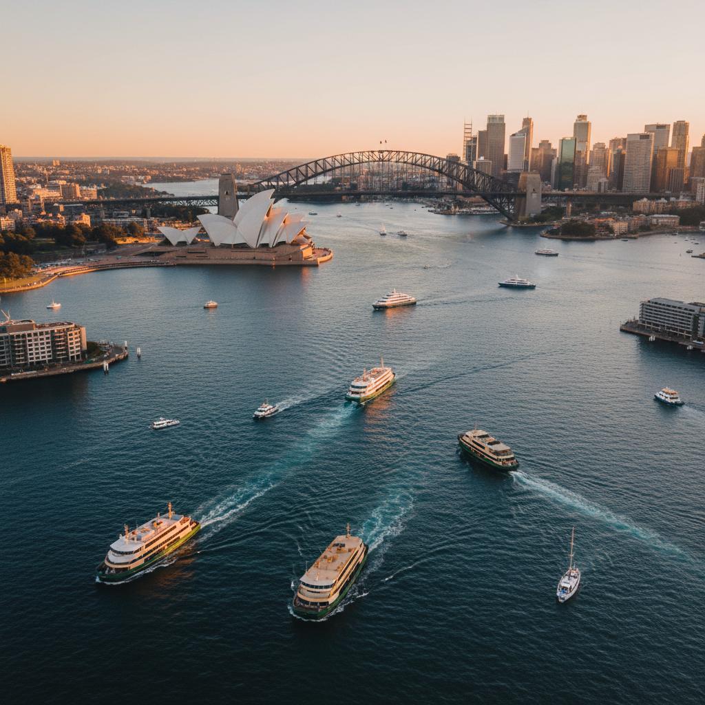 Circular Quay aerial view Sydney Harbour