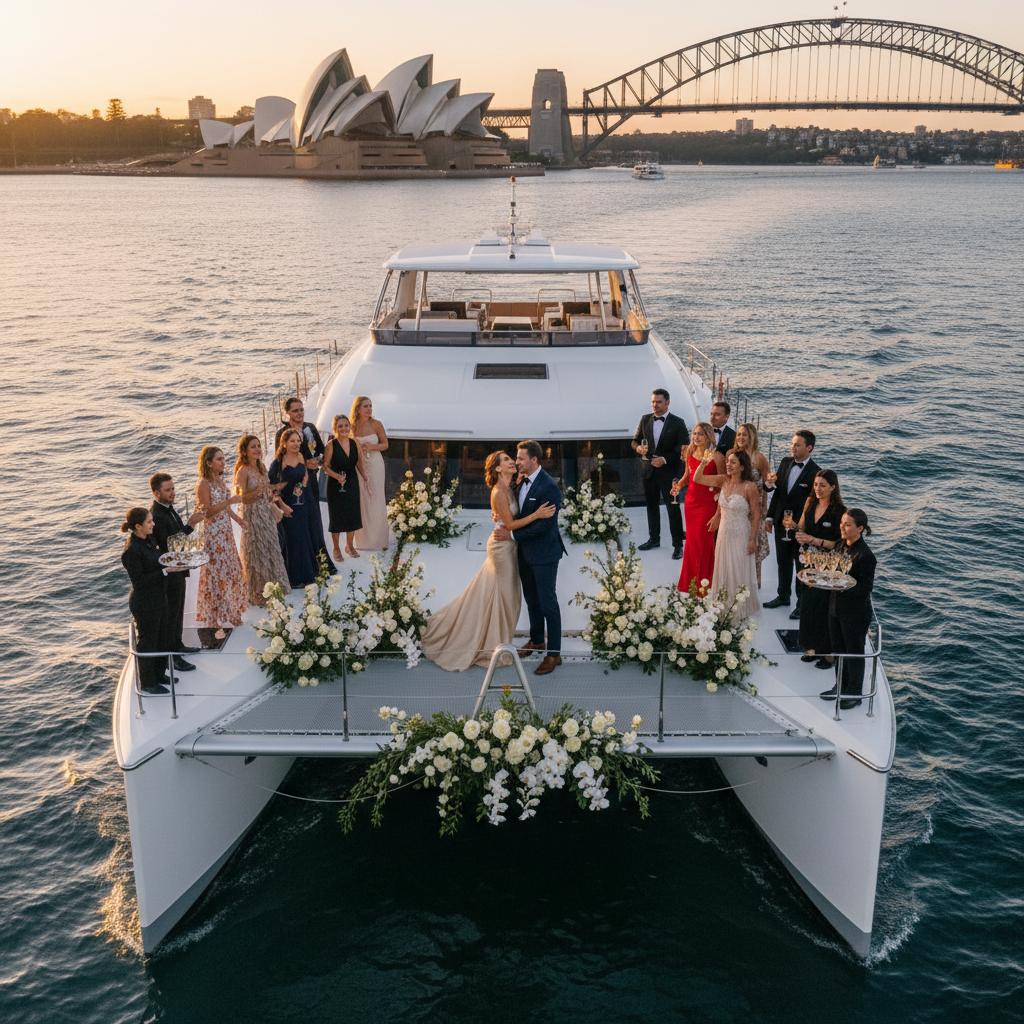 Engagement party cruise Sydney Harbour catamaran