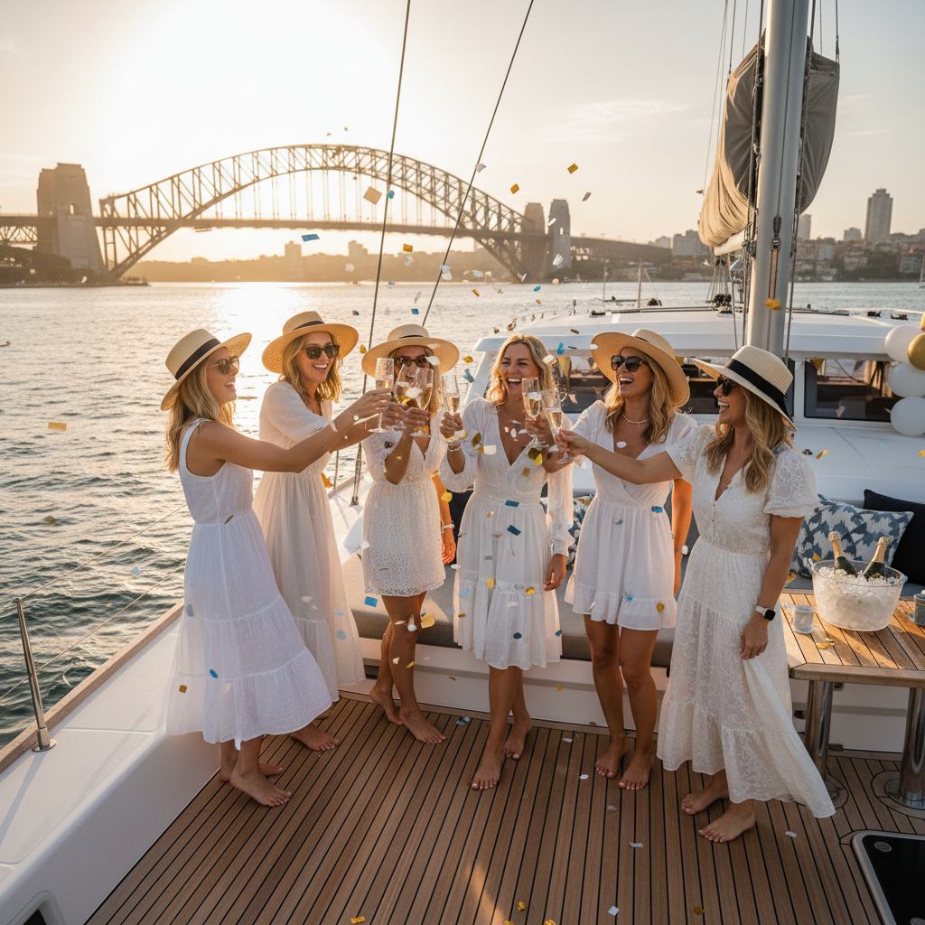 Hens Party Boat Hire Sydney Harbour - Catamaran Deck Experience