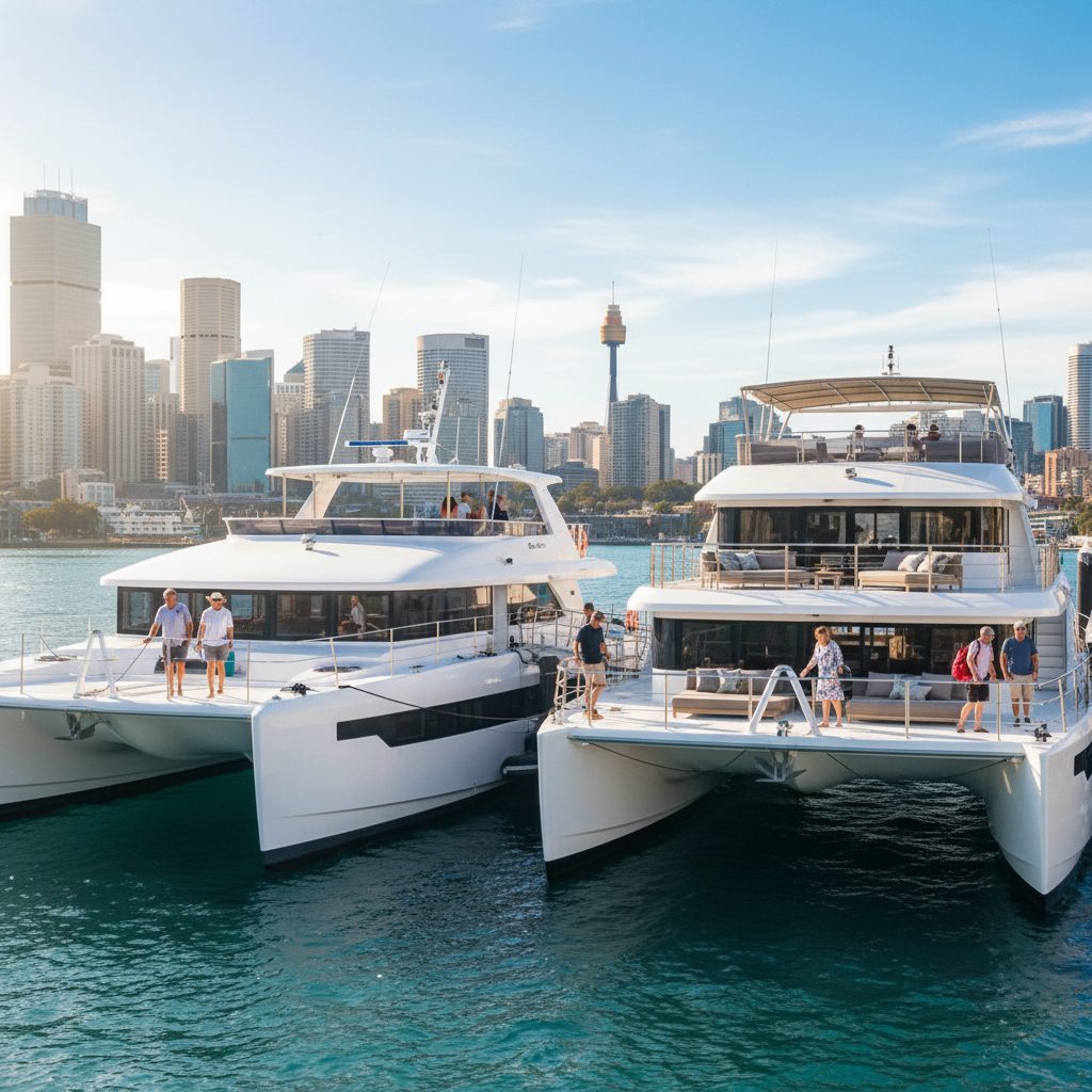 Tiger Catamarans fleet Sydney Harbour King Street Wharf