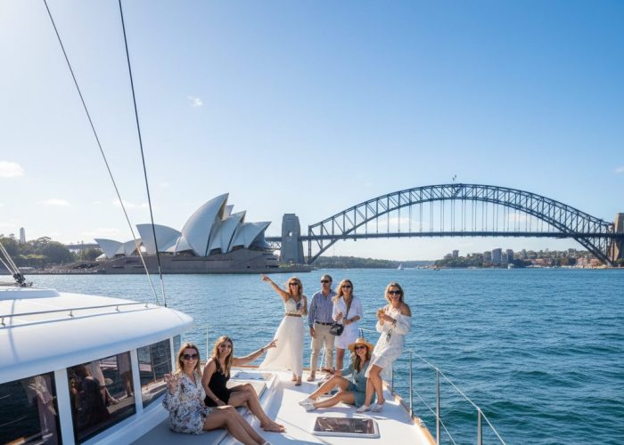 Sydney Harbour sightseeing cruise private catamaran Opera House Harbour Bridge