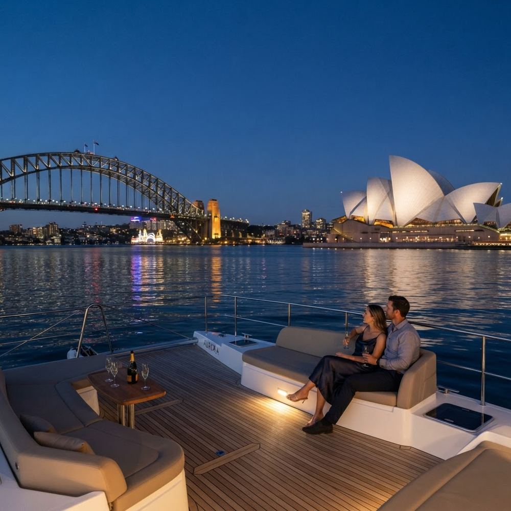 Sydney Harbour landmark views from a catamaran